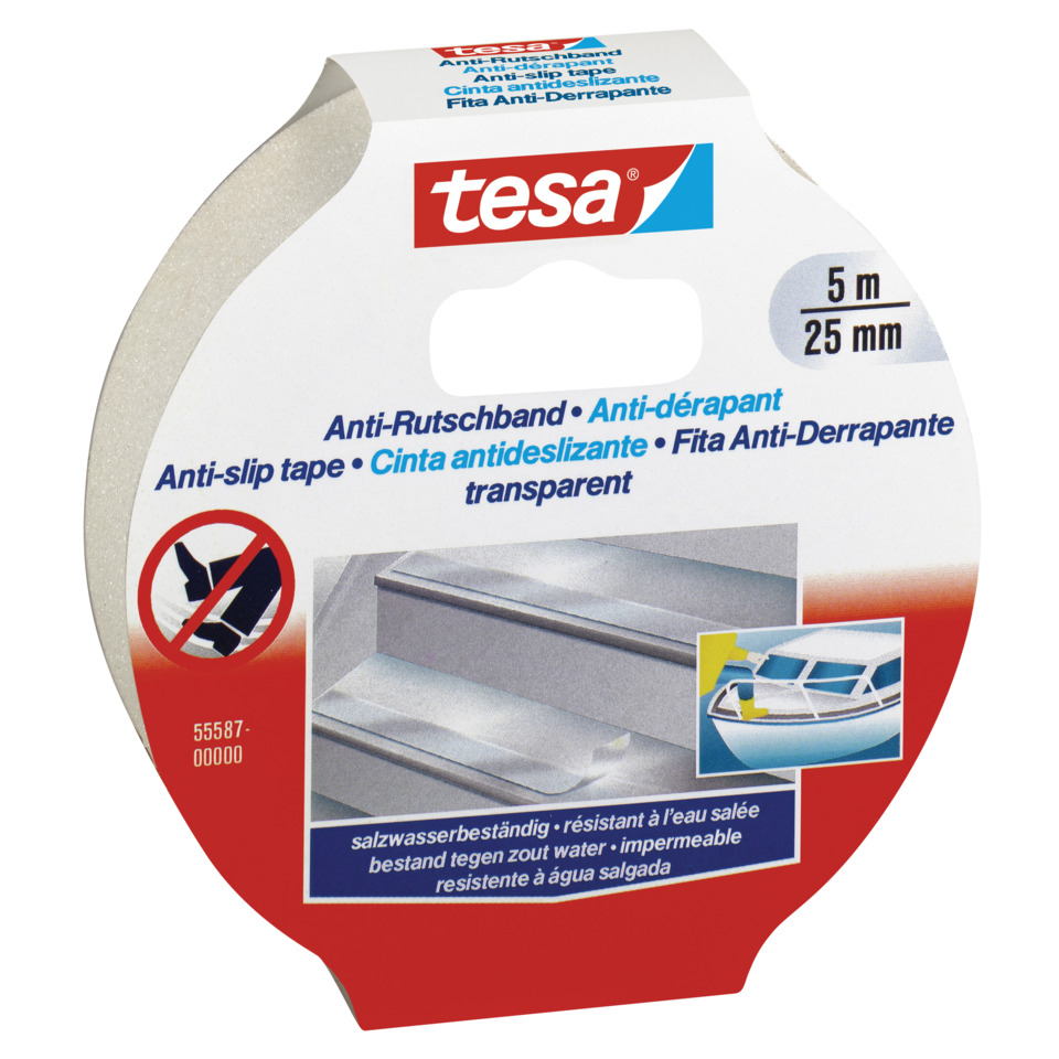 Anti-Rutschband, Anti-slip tape, Transparent, Haftband, 5 m, Anti-slip tape, Tape, Transparent, Streifen, 5 m x 25 mm