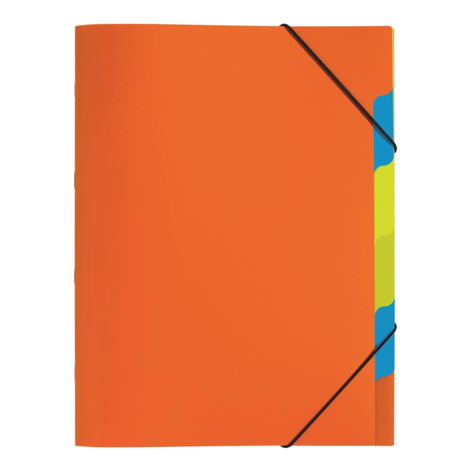 Notizbuch, A4, Orange, Einband, Gummiband