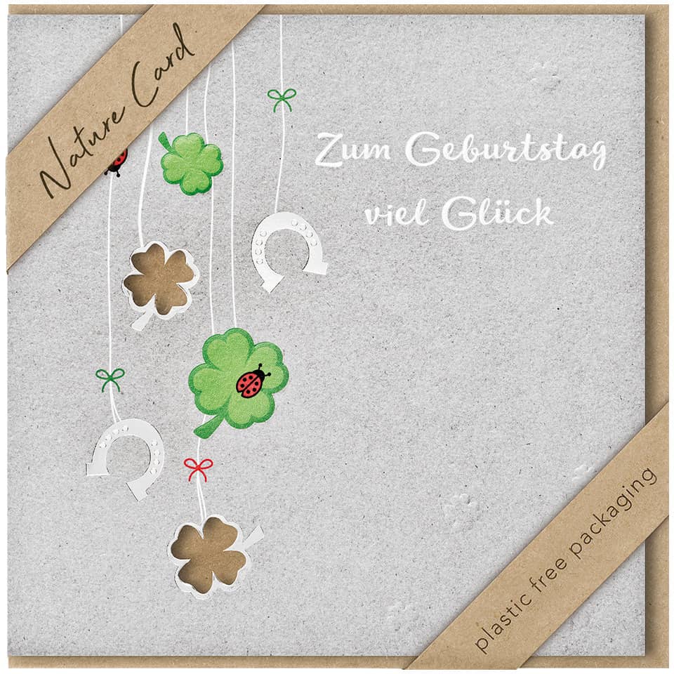 kartenmotiv, geburtstag, deko, kleeblatt, motive