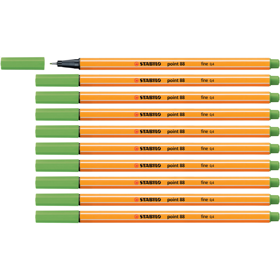 Marker, Orange marker, Fine point, Green cap, Set of markers, Highlighter, Marker, Stabilo, Stift, Orange