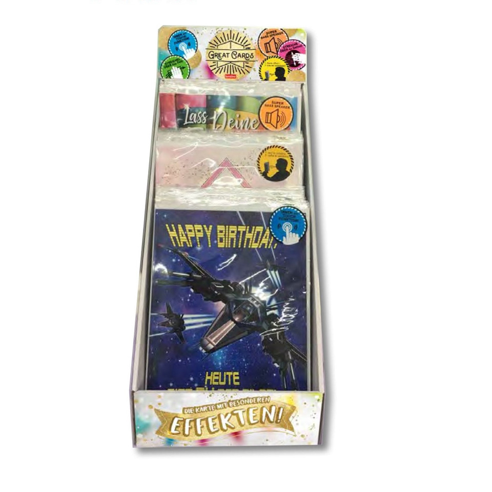 Kartenbox, Geburtstag, Kartenset, Motivflugzeug, Effekte