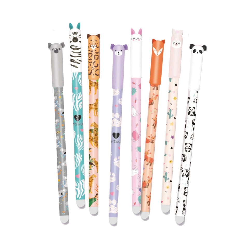 Löschstift, Buntstifte, Tiermuster, Tierchen, Kunststoff-Spitzstift
