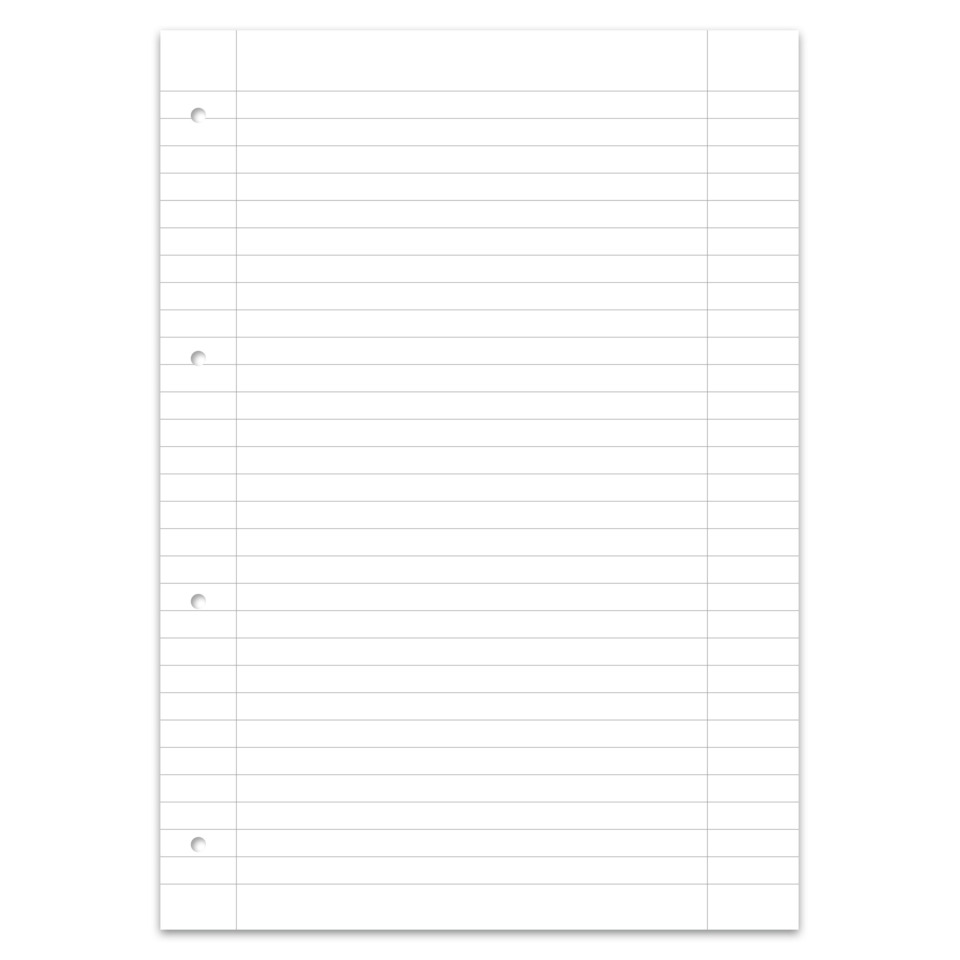 lineares papier, klemmbare löcher, schreibpapier, lineare karten, notizblatt