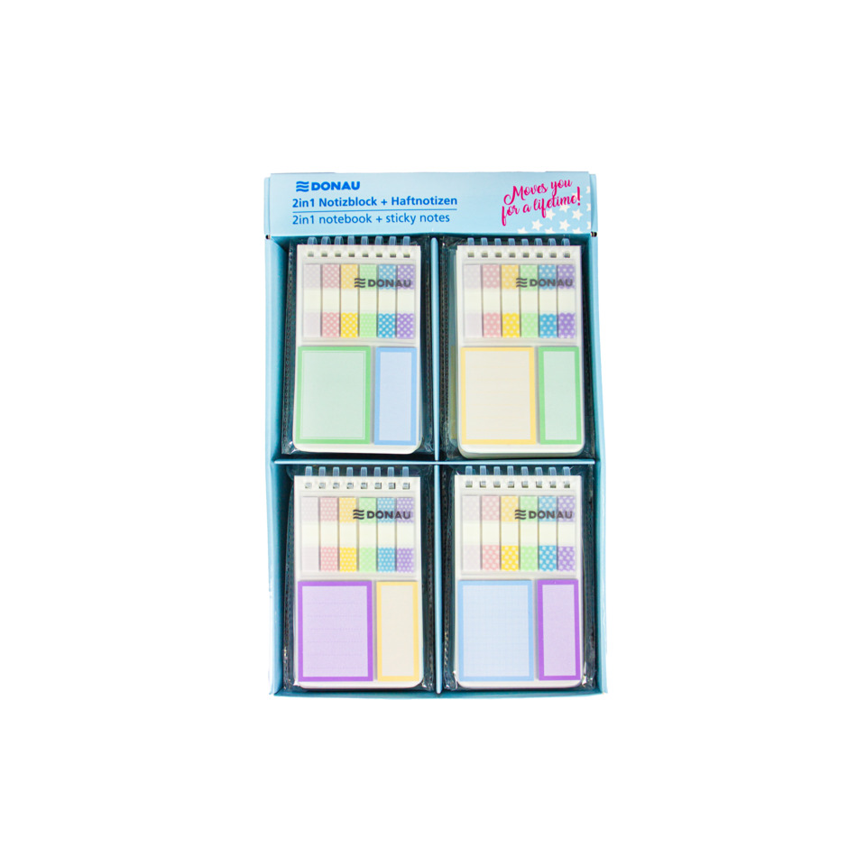 Notizblock, Haftnotizen, Sticky notes, 2in1, Paket