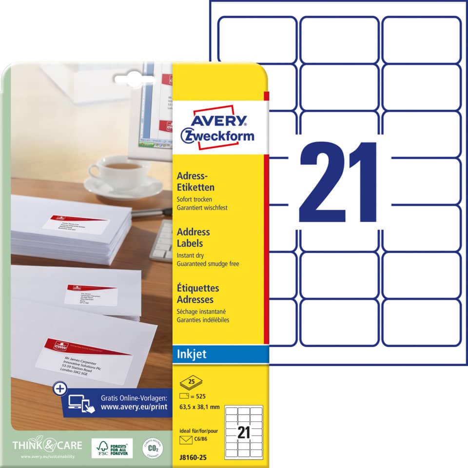 Adressetiketten, Etiketten, Klebebeschriftung, Druckmaterial, Etiketten-Set