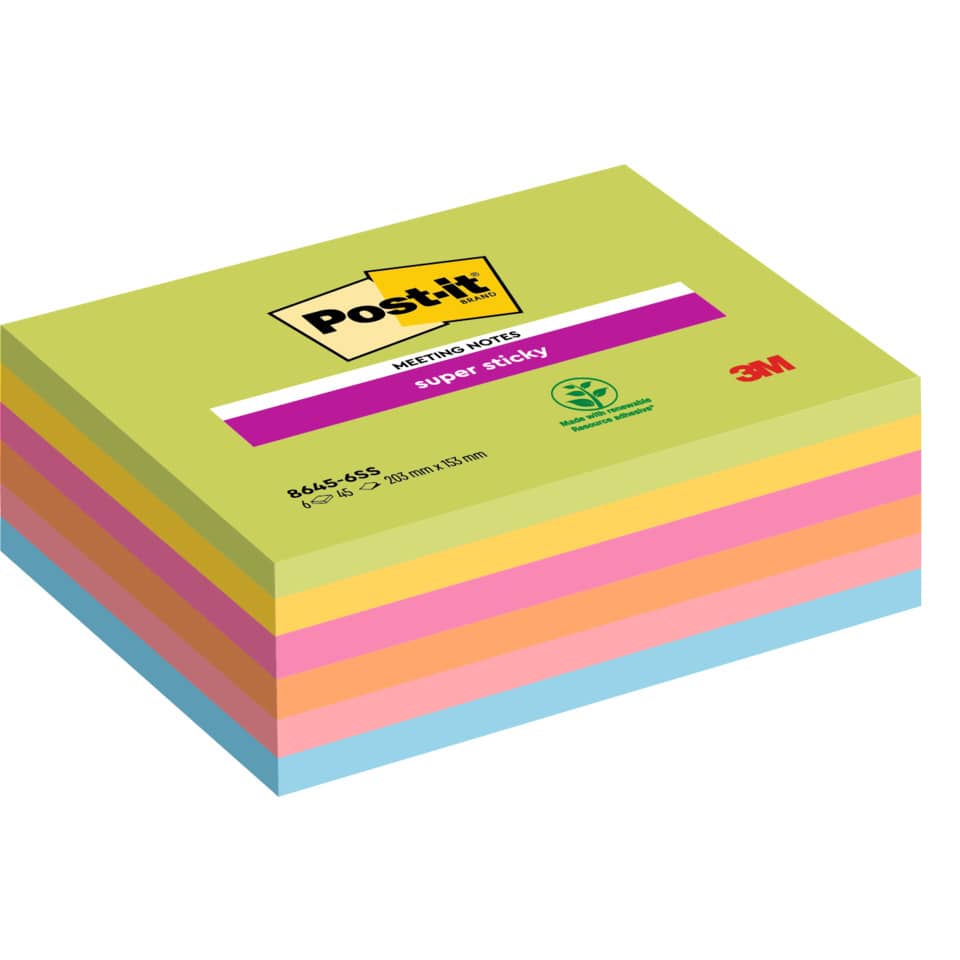 Post-it, Notizzettel, Sticky notes, Mehrfarbig, Block