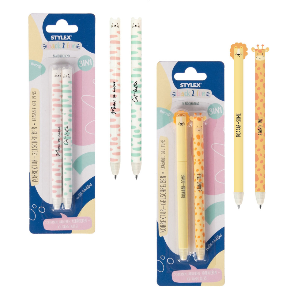 Kugelschreiber, Bleistift, Gelstifte, 4-in-1, Tier-Motive