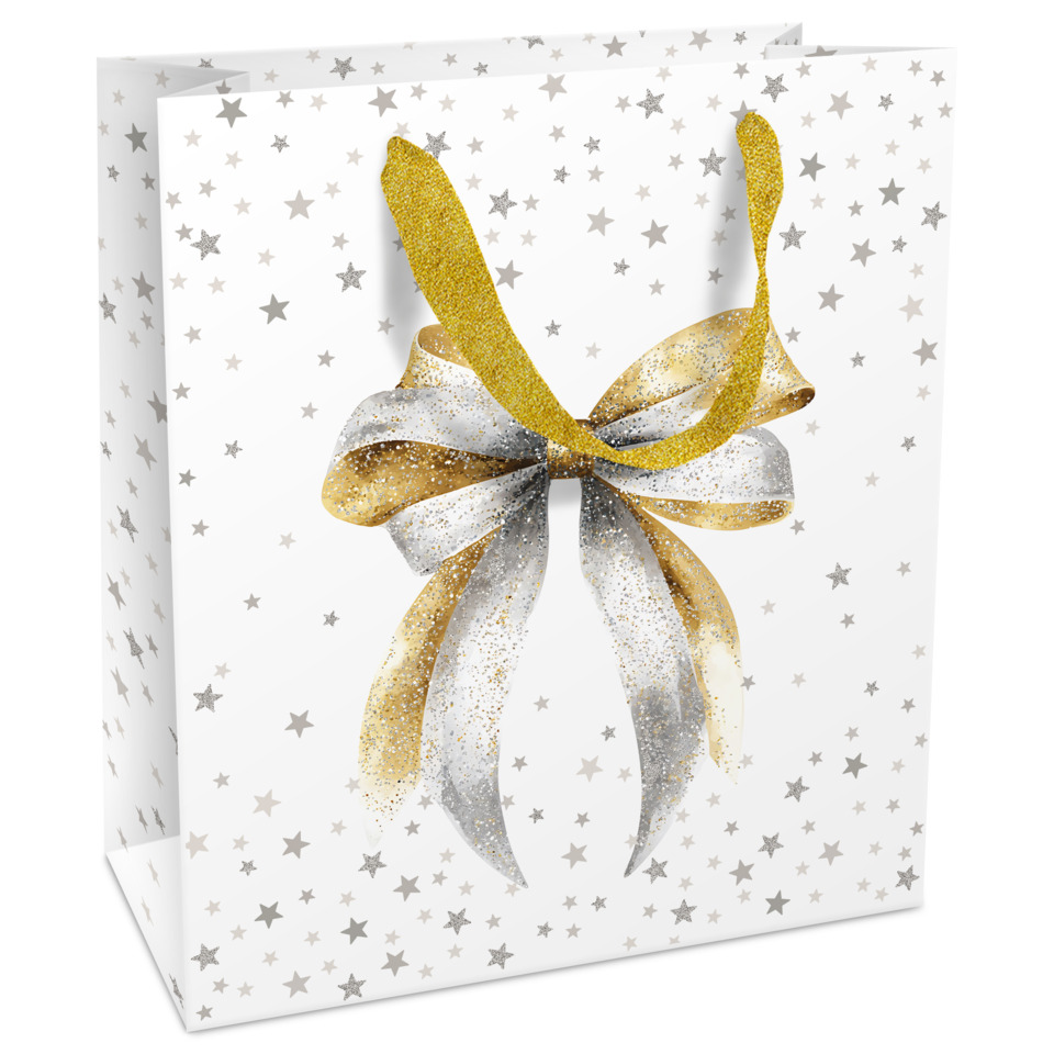 Geschenkverpackung, Geschenkbeutel, Schmuckstern, Glitzerband, Ribbons