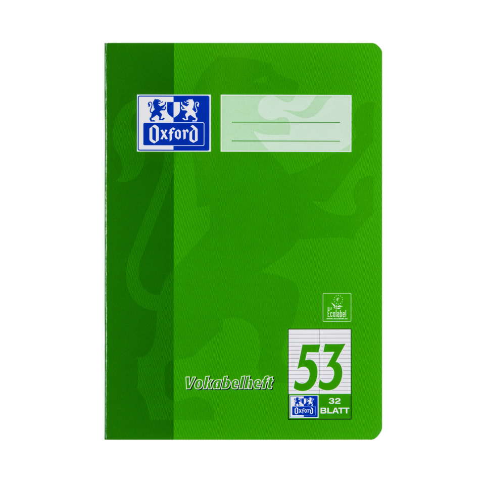 Notizbuch, Vokabelheft, Grün, Oxford, Blatt 32