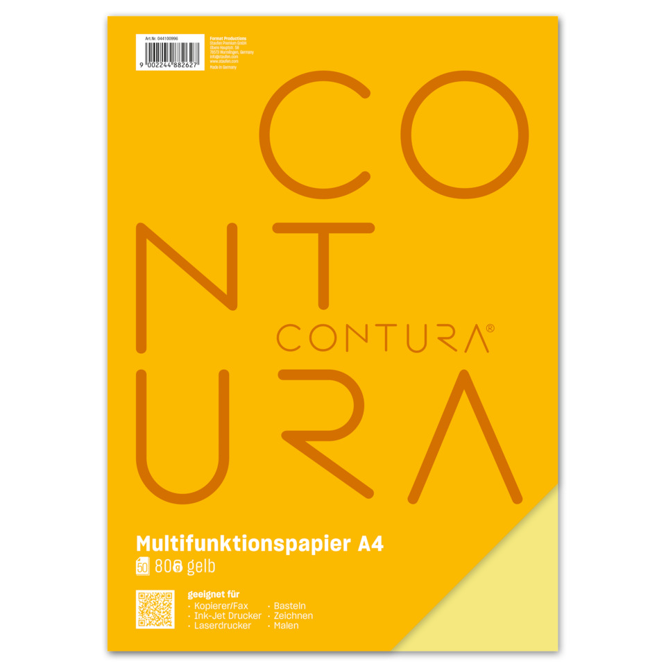 A4 paper, Multifunction paper, Kraft yellow, Papierpackung, 80 g/m²
