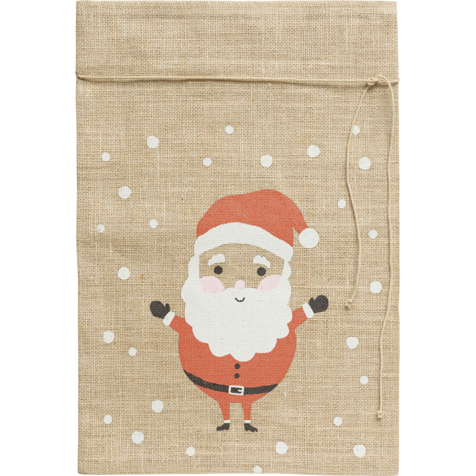 Jutebeutel, Weihnachtssack, Santa, Beutel, Sandfarben