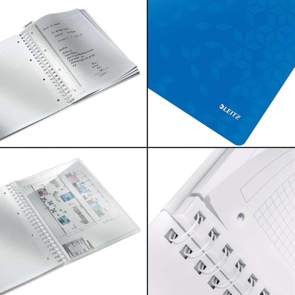 spiral notebook, notizbuch, ringbinder, papier spirale, leitz logo