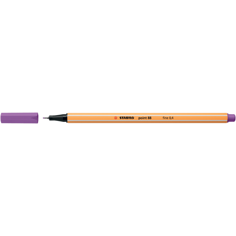 Marker, Fineliner, Orange, Lila Kappe, Stabilo point 88, Marker, Highlighter, OrangenKörper, Feinspitze, Kappe abnehmbar