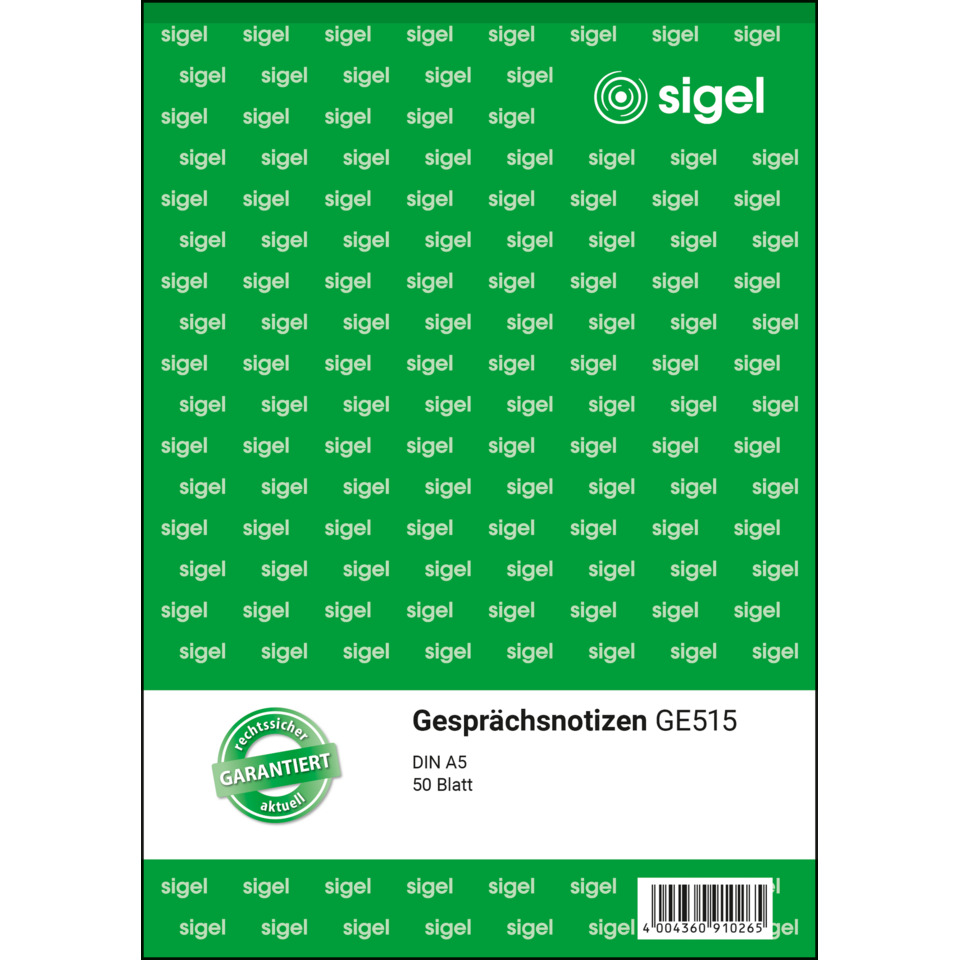 Notizbuch, Gesprächsnnotizen, A5, 50 Blatt, Drucklayout