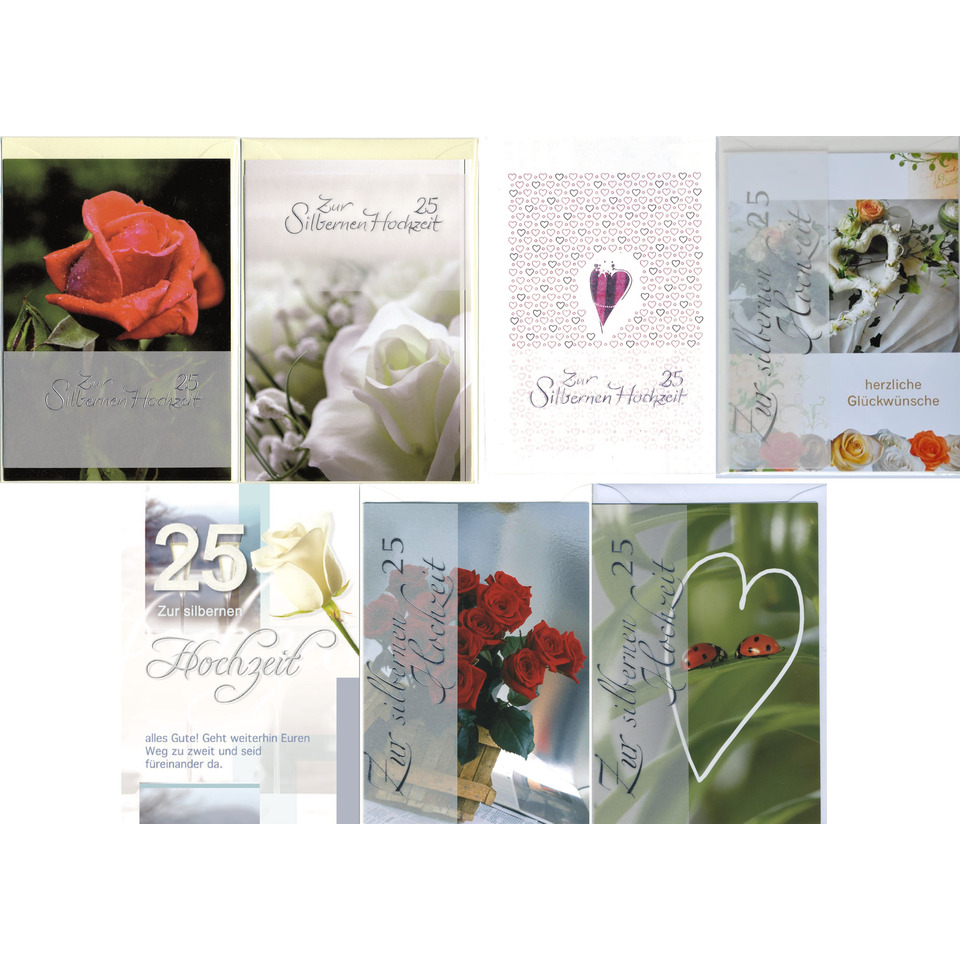 Hochzeitskarten, Rosen, Blumen, Karte, 25 Karten