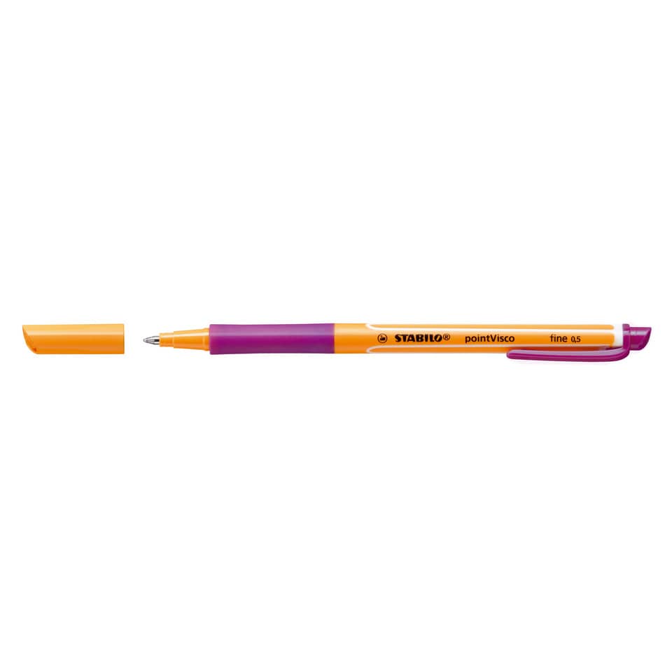 Kugelstift, Fineliner, orange, lila, Spitzenspitzstift