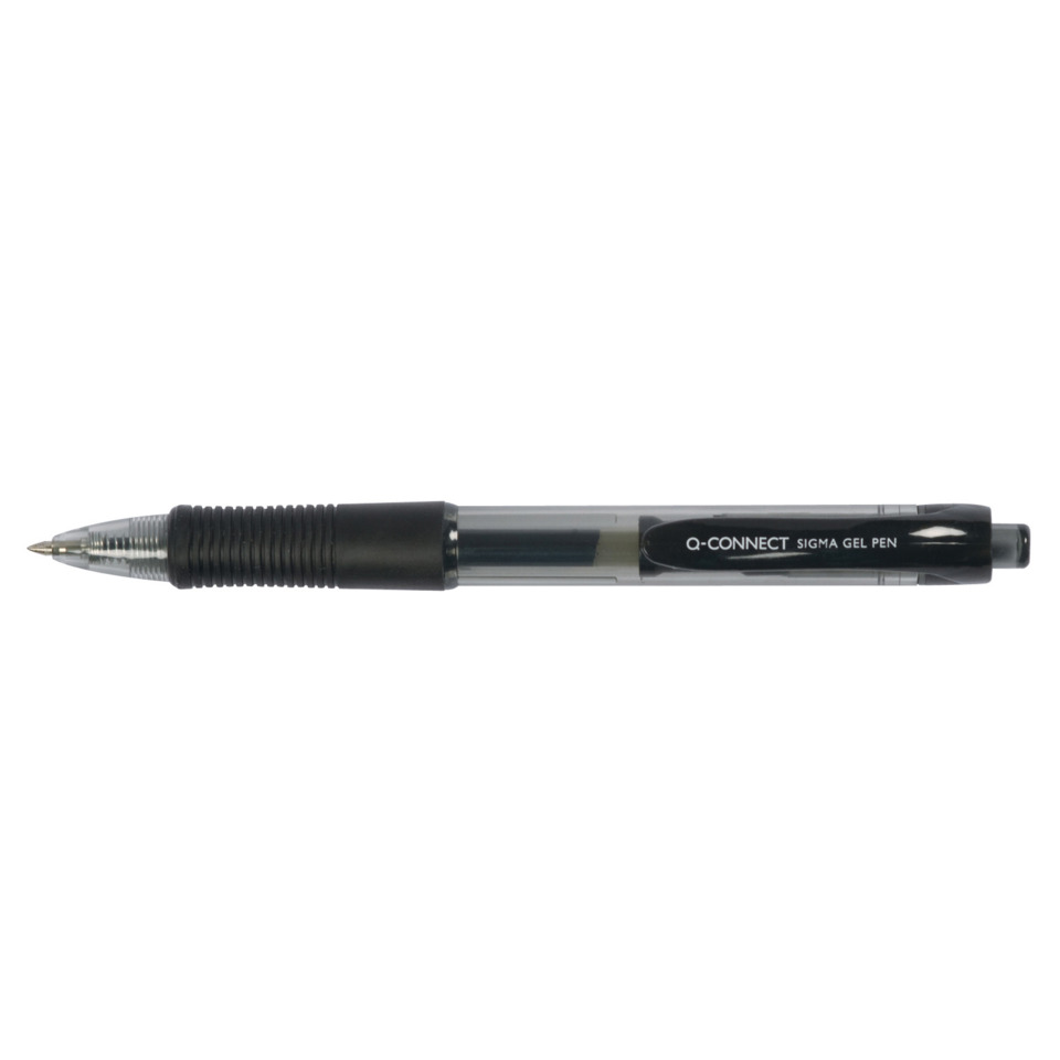 Gelstift, Kugelschreiber, Schwarz, Kappenfeder, Q-Connect