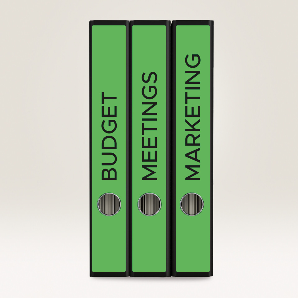 A4 Ordner, Grüner Rücken, Ringordner, Bürobedarf, Dreiringordner