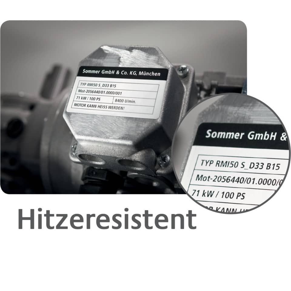 Hitzeresistent, Motor, Etikett, Metall, Kühlerblock
