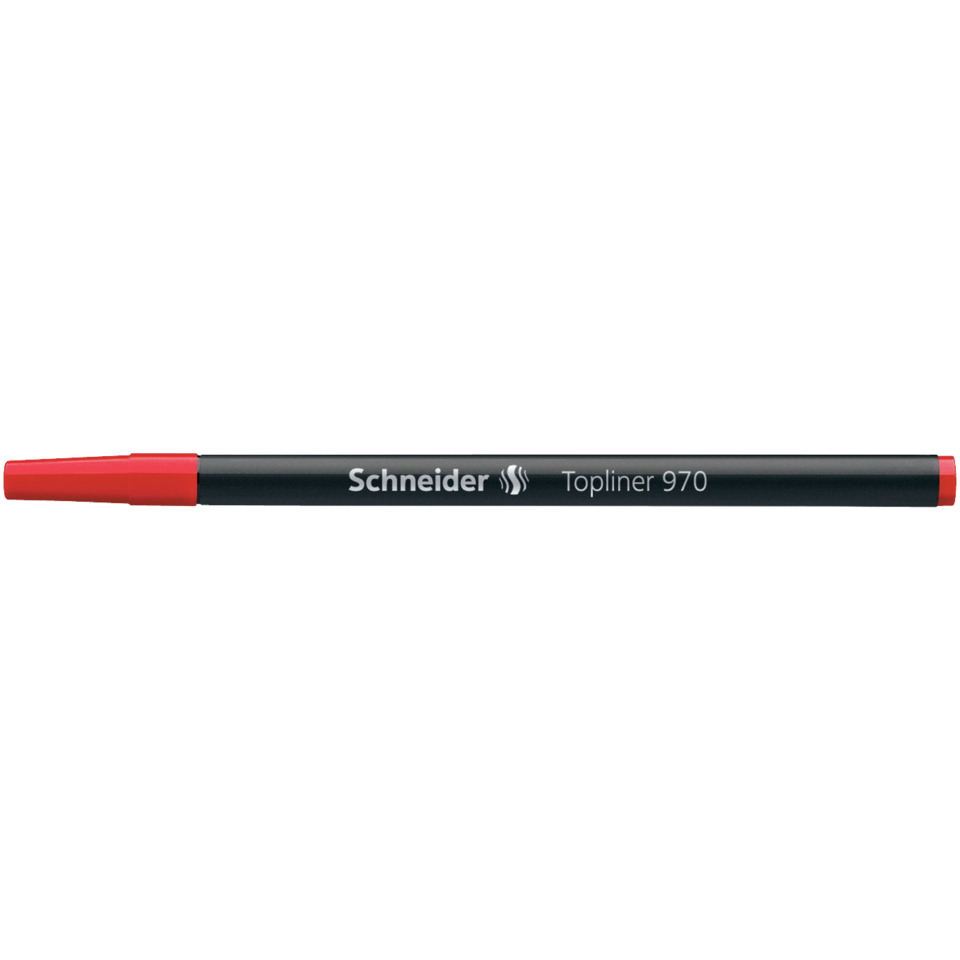 Schneider Topliner 970, Marker, Rote Kappe, Schwarzer Körper, Stift
