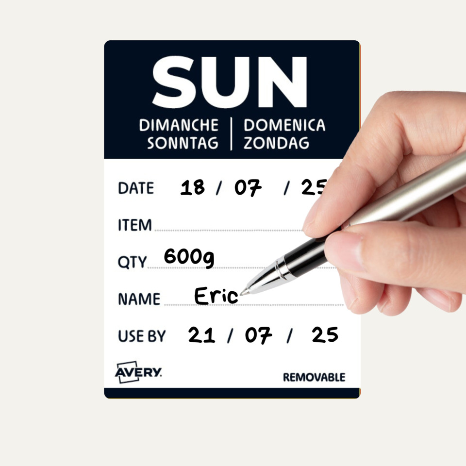 label, date, qty, name, entfernbar