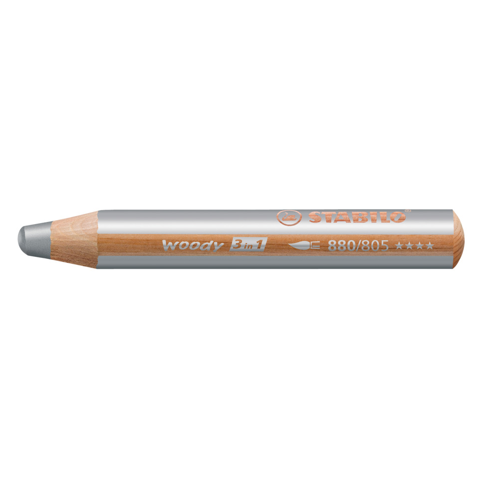 Holz-stift, Holzartig, Bleistift, Kunststoff/Metall, 3-in-1