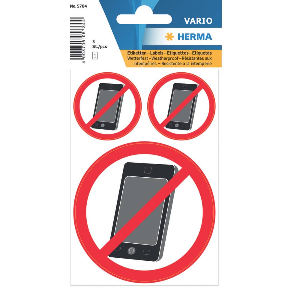 handyverbot, anti-solar, länglich bild, etiketten-labels, weatherproof