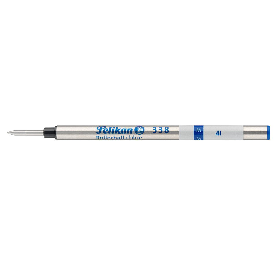 Kugelschreiberrollerball, blaue Tinte, Metallkörper, auswechselbare Mine?, Spitzenspitze?