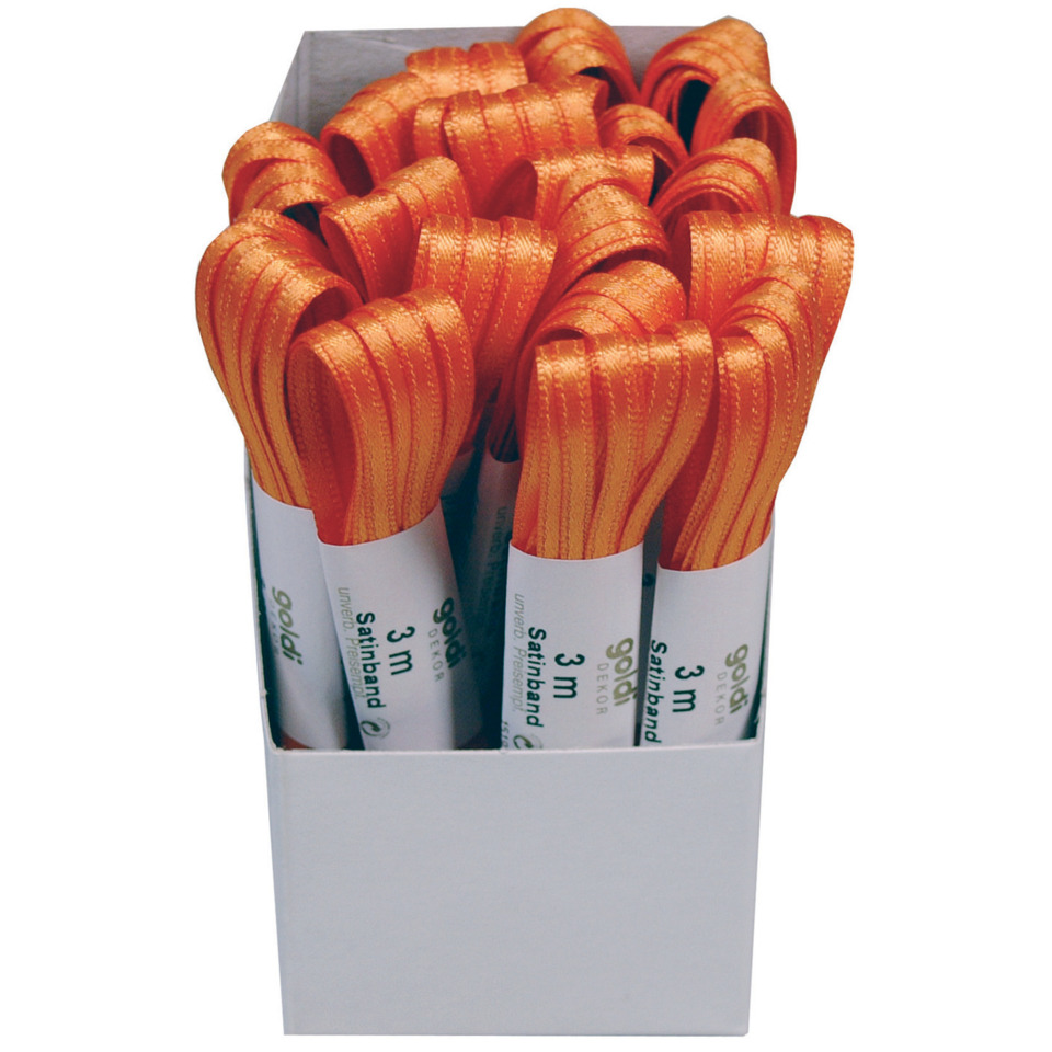 orange ribbon, Satinband, 3 m, Geschenkband, Bänder-Pack