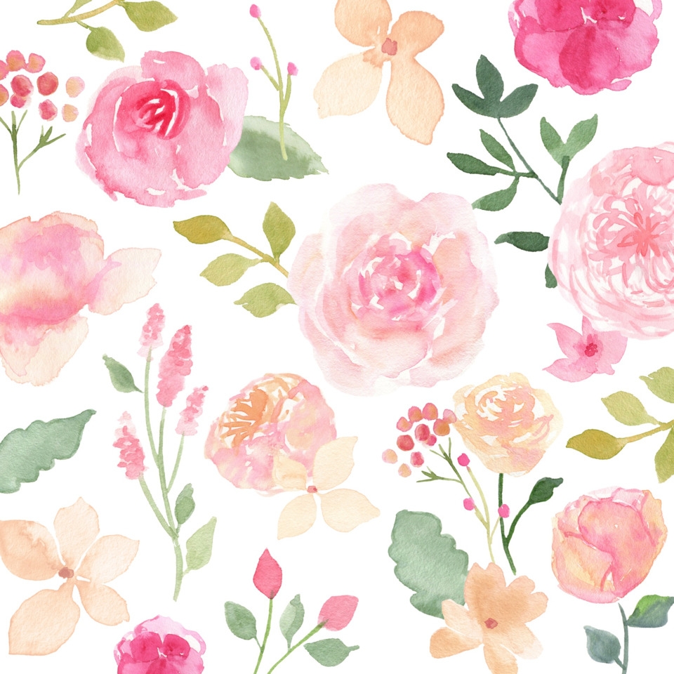 Blumenmuster, Rose, Florales Muster, Aquarell, Rosenmuster