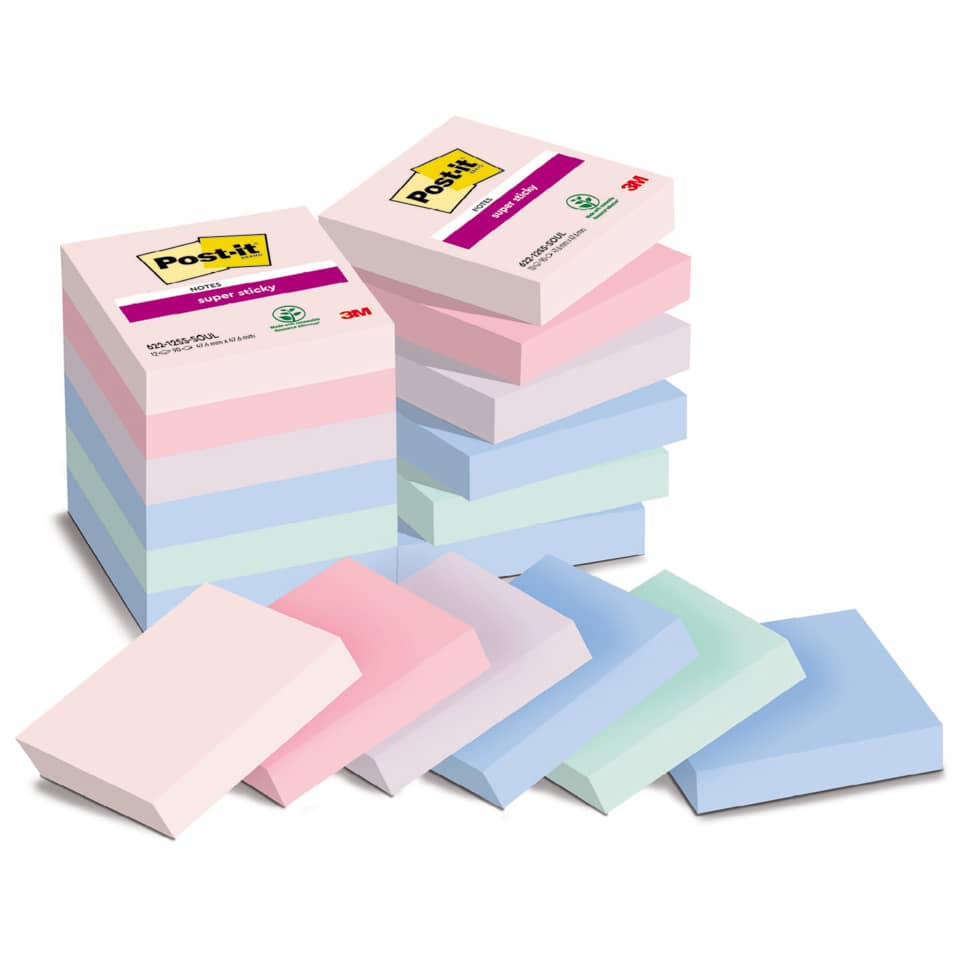 Post-it Notizen, Schwamm-Notizen, Sticky Notes, Pastellfarben, Block-Set