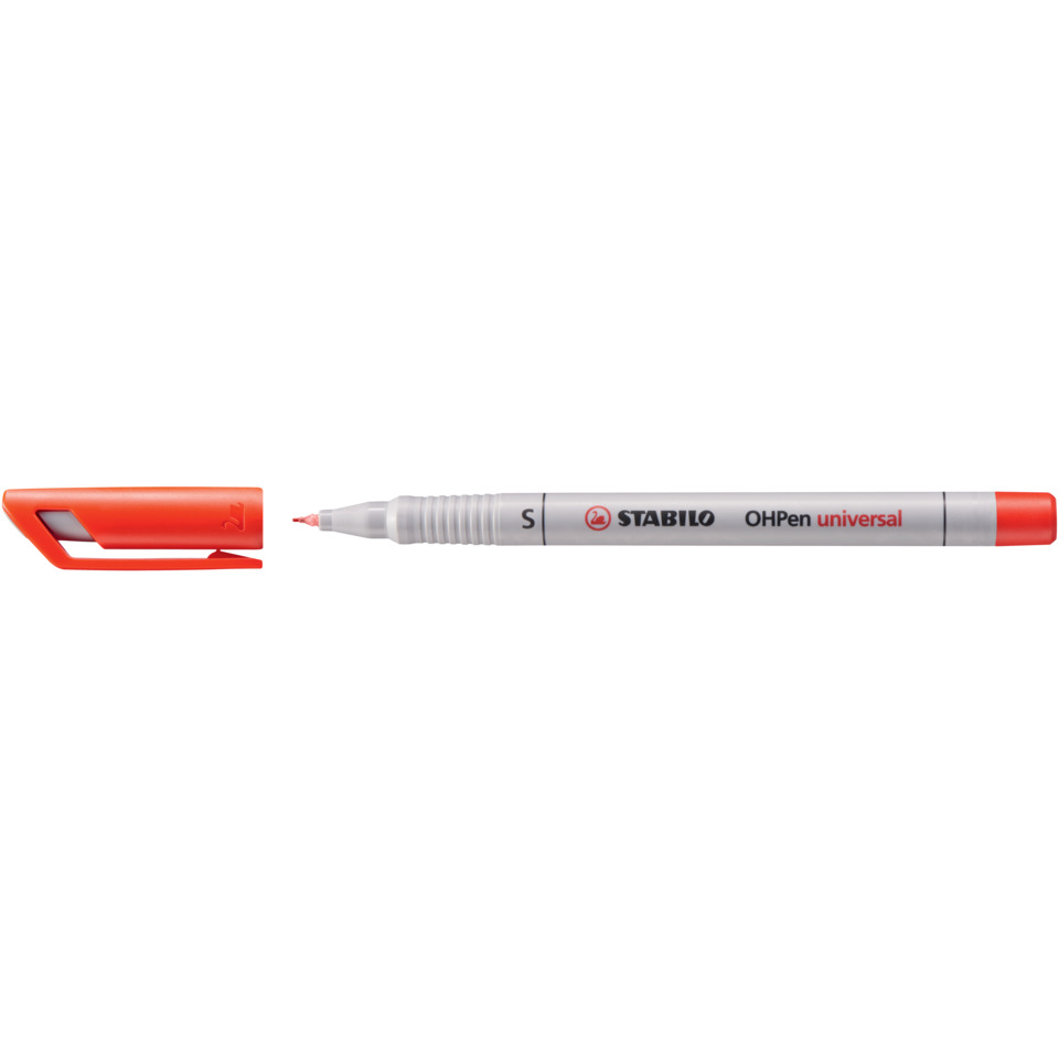 Marker, Permanent marker, Fine tip, Orange cap, OHPen universal