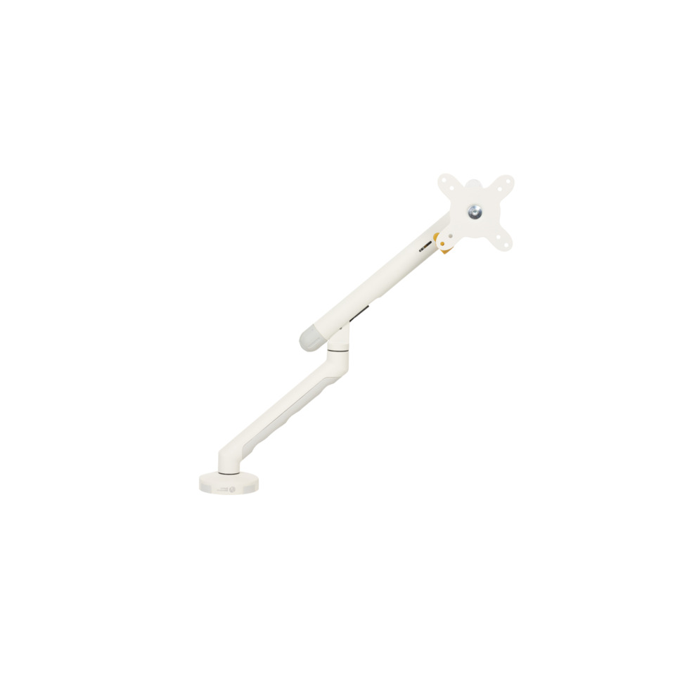 computer-arm, monitor-arm, adjustable, desk-mount, white