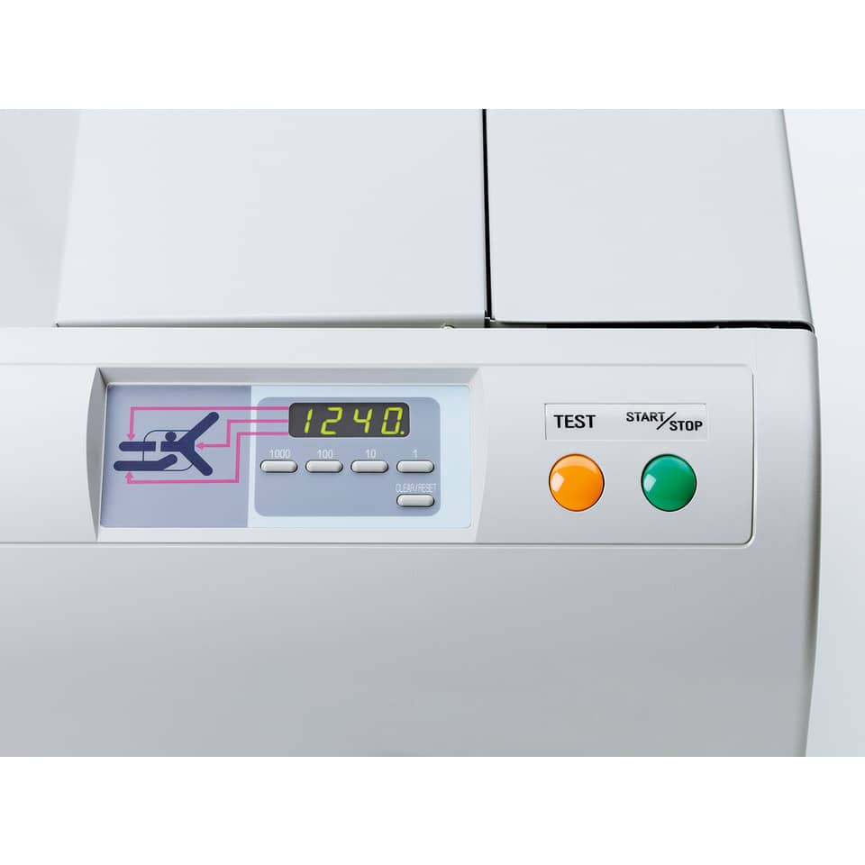 drucker, bedienfeld, digitale anzeige, start stop, oranger knopf