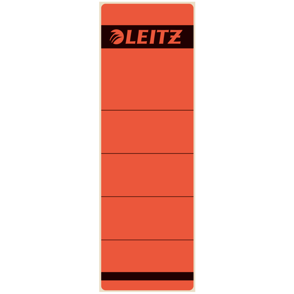 Ordnerrückenschild selbstklebend, 62 x 191 mm, breit/kurz, 10 Stück, rot LEITZ 1642-00-25