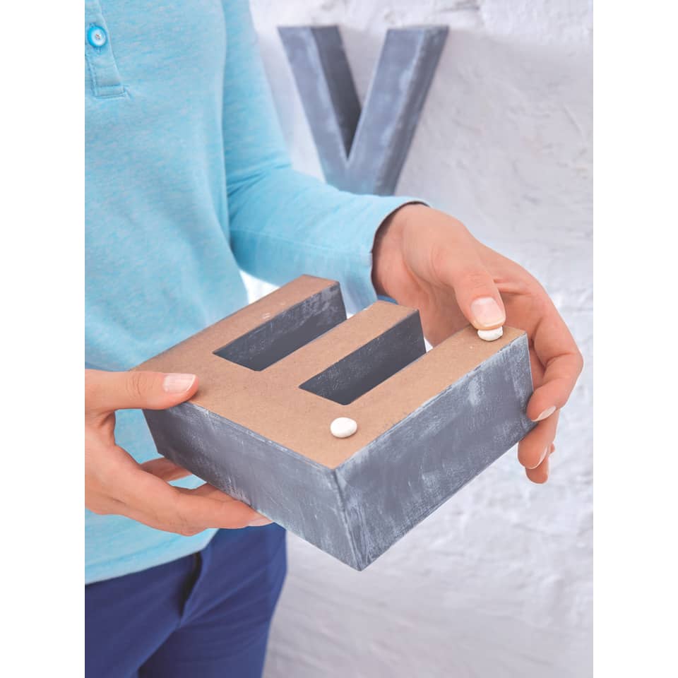 Holzbuchstabe, Buchstabenblock, Wanddeko, Rustikales Design, Blaues/helles Holzstück