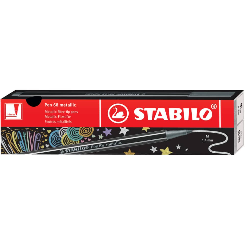 Stift, Metallisch, 1,4 mm, Metallischer Filzstift, Pen mit Metallspitze