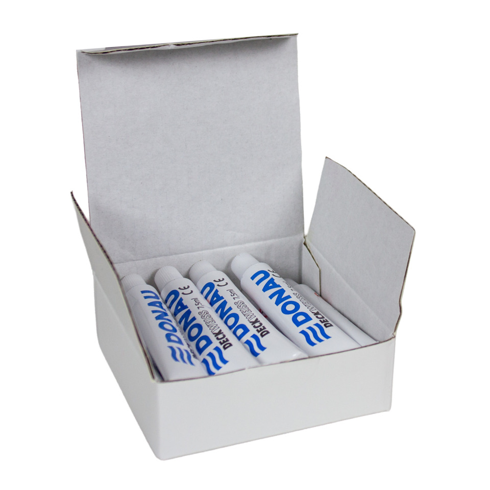 Kartonverpackung, Kunststofftube, Klebstoff, Tubenkonstruktion, weiß
