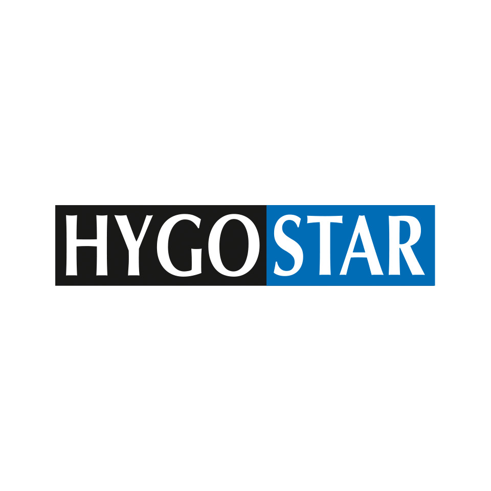logo, HYGO, STAR, Markenlogo, blau-schwarz