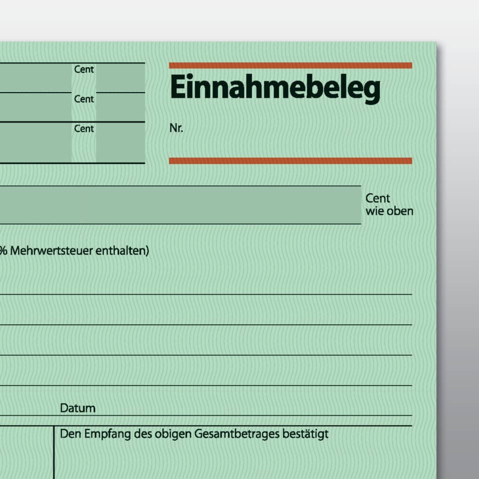 Rechnung, Einnahmebeleg, Beleg, Kassenbeleg, Formular