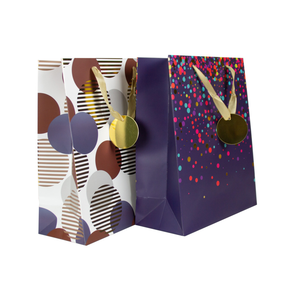 Geschenktüte, Papiertragetasche, Musterpapier, Glamour-Tasche, Schlaufenband-Griff