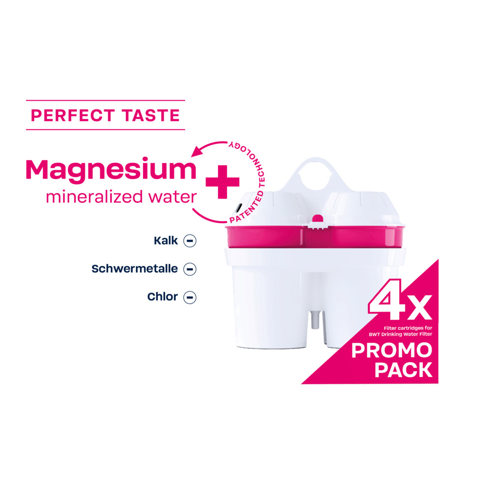 mineralisiertes wasser, Wasserfilter, 4x, Promo-Pack, Magnesium