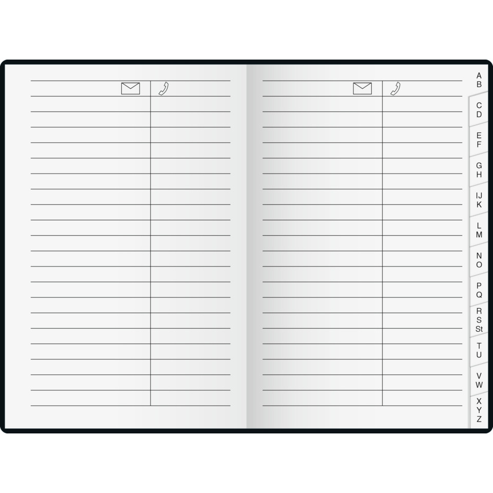 Datei-Notizbuch, Buchregister, Liniert, Tagebuch-Layout, Titelblatt