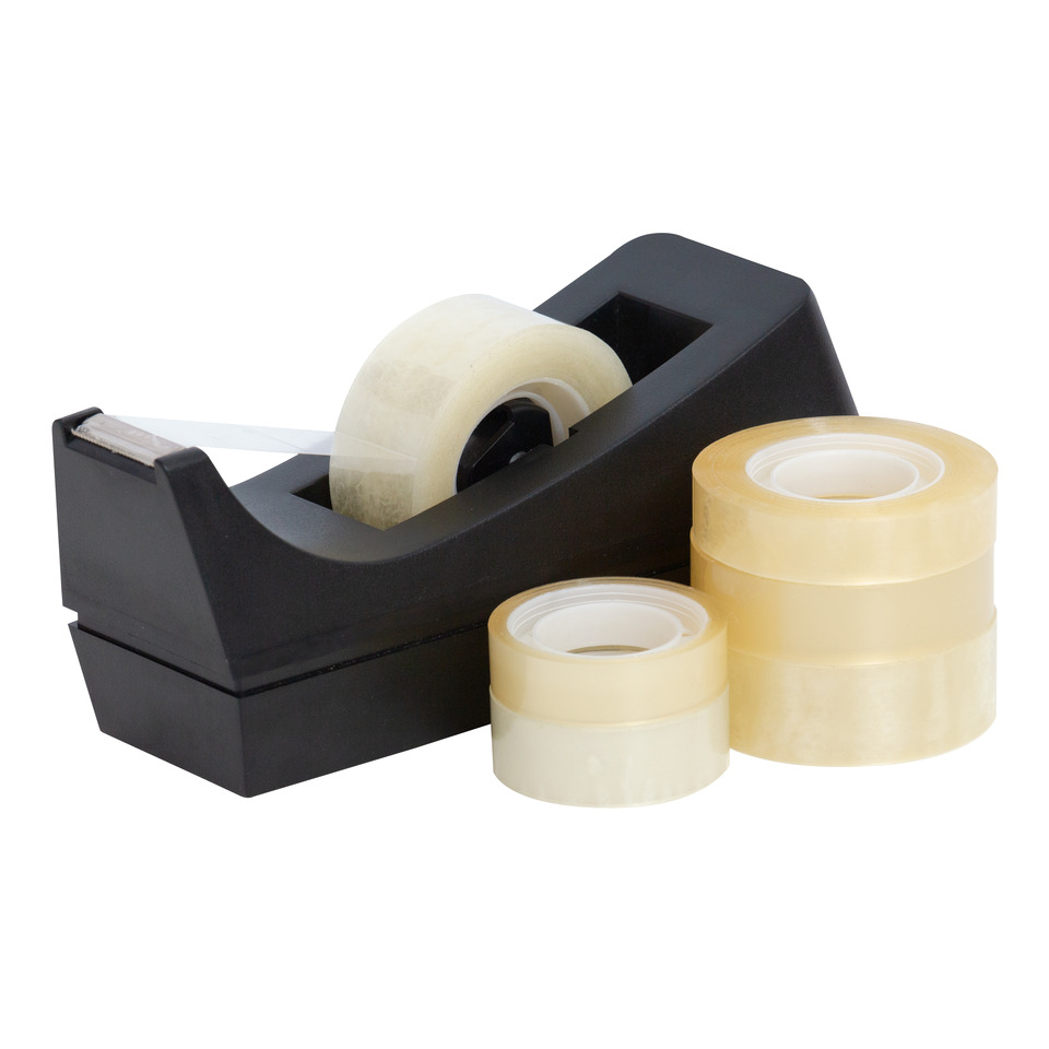 Schwarzer Abroller, Abdeckband, Transparentes Klebeband, Masking Tape, Klebeband-Rolle