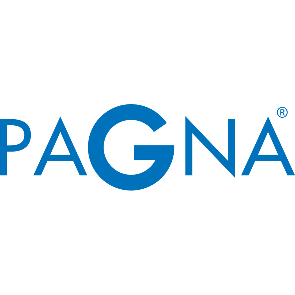 logo, wordmark, brand logo, PAGNA, blau
