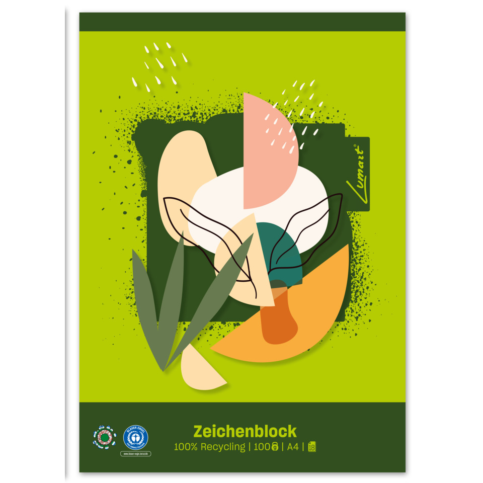 Kunstpostkarte, Kollektion, Papierblock, A4, Grün
