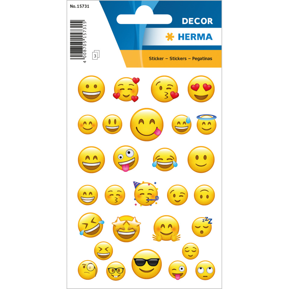 Emoji-Aufkleber, Stickerbogen, Smiley-Gesichter, Gesicht-Emoji-Set, Dekorative Aufkleber