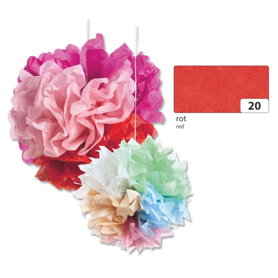 Papierdekoration, Tissue-Pom-Pom, hängende Dekoration, bunte Pom-Poms, gefärbtes Tissue