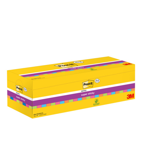 Haftnotizblock Super Sticky, 76x76mm, 24x90 Blatt, sortiert POST-IT 654SE24P