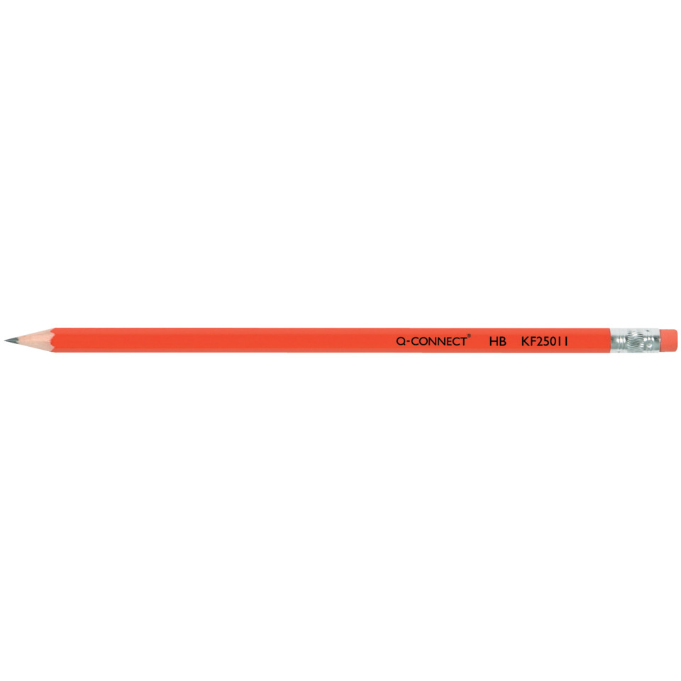 Bleistift mit Radierer, HB, rot Q-CONNECT KF25011 Bleistift